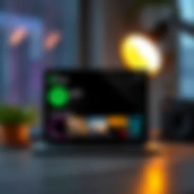 An abstract representation of Spotify's interface highlighting premium features