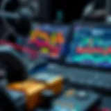 A close-up view of modding tools and software interface